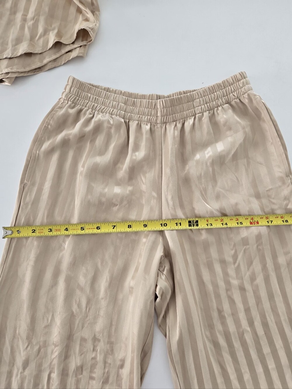 Aimer Silky Striped Pajama Set in Champagne Size Small - Picture 15 of 16